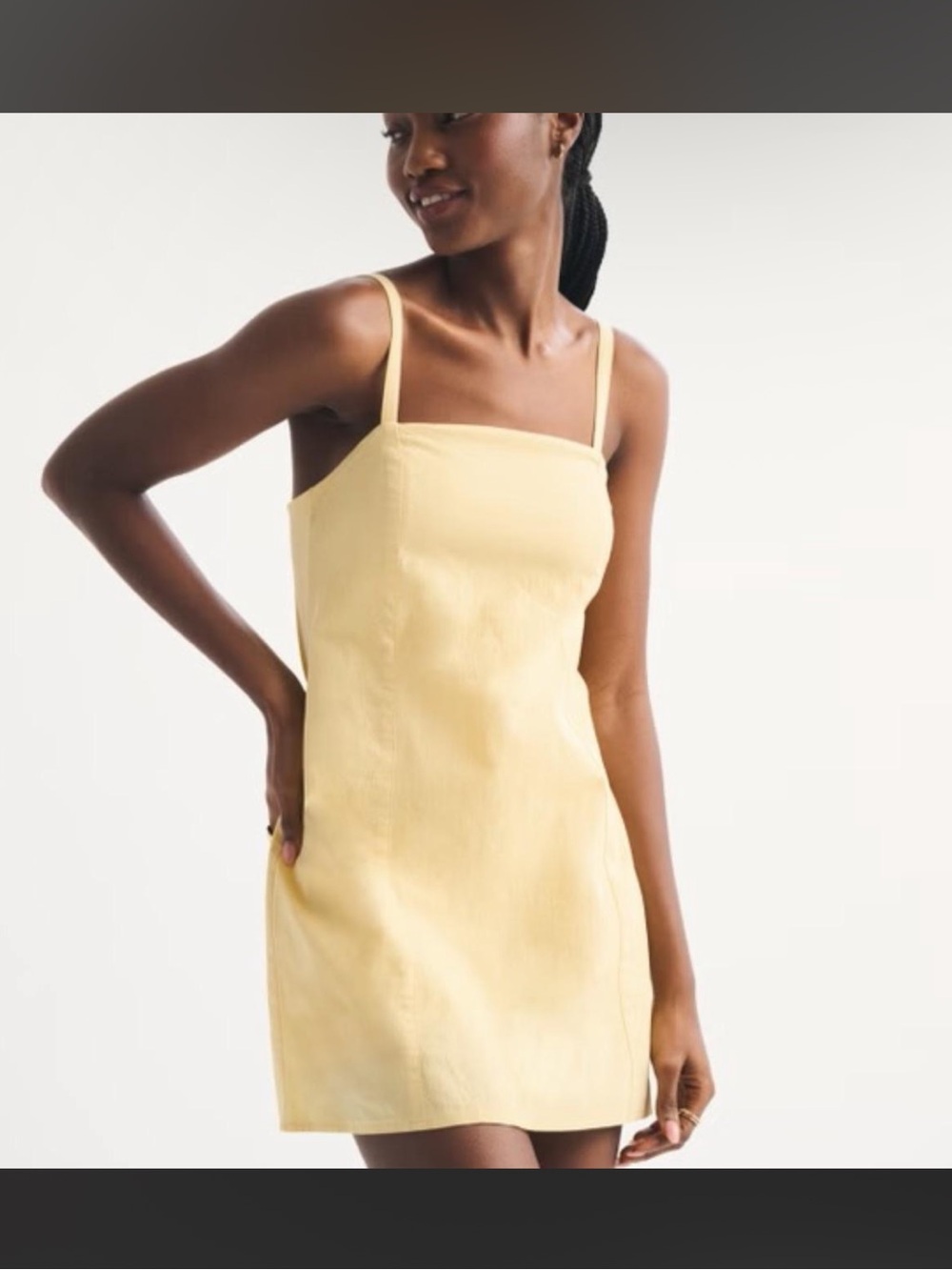 Abercrombie & Fitch Yellow Spaghetti-Strap Mini Dress
